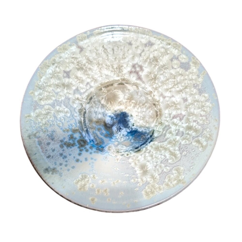 (RARE) Bill Campbell Art Pottery Flambeaux Crystalline Glaze Centerpiece Bowl‎